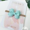 2.5" Sea Green Polka Dots Hair Bow - Image 3