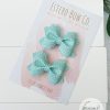 2.5" Sea Green Polka Dots Hair Bow - Image 2