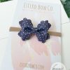2.5" Denim Polka Dots Hair Bow - Image 3