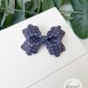 2.5" Denim Polka Dots Hair Bow