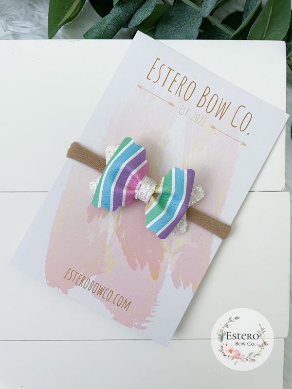 2.5" Summer Stripes Hair Bow - Image 3