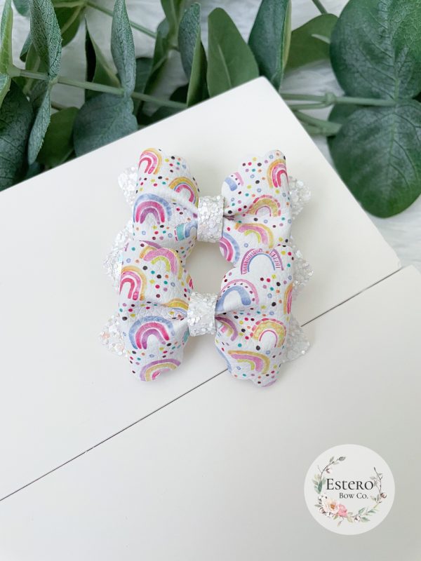 2.5" Rainbow Hair Bow - Image 3