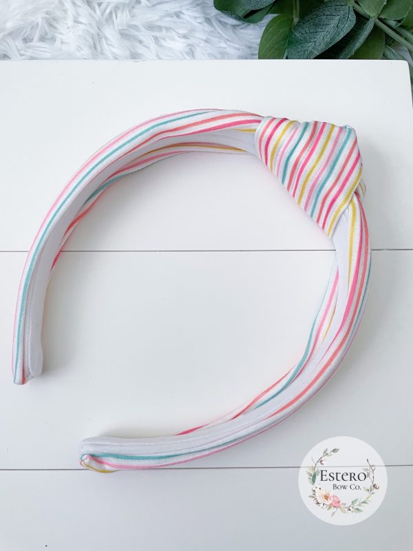 Summer Stripes One Size Top Knot Headband - Image 3