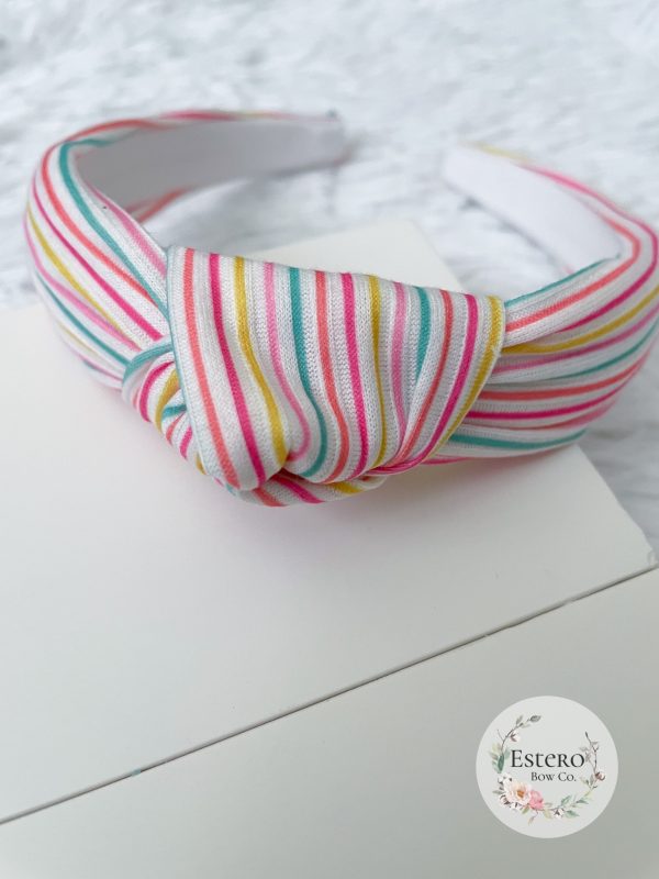 Summer Stripes One Size Top Knot Headband