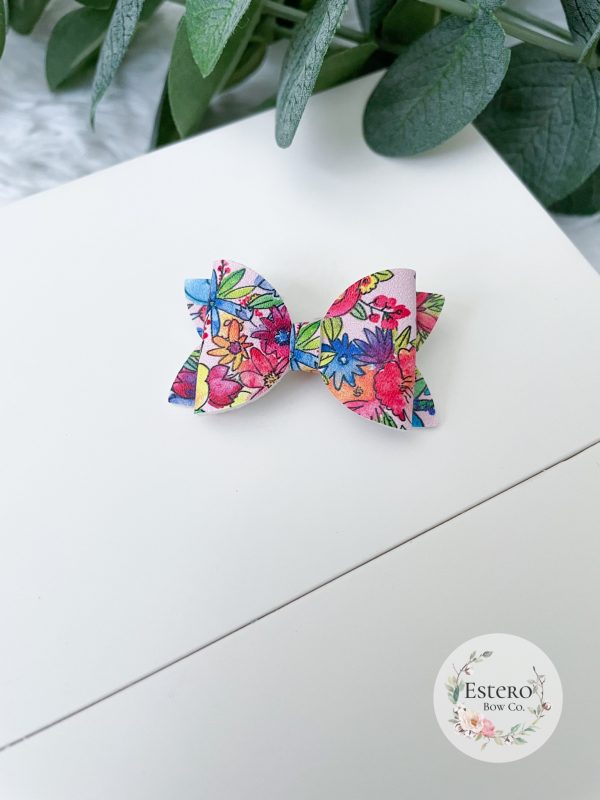 1.72” Pink Floral Hair Bow