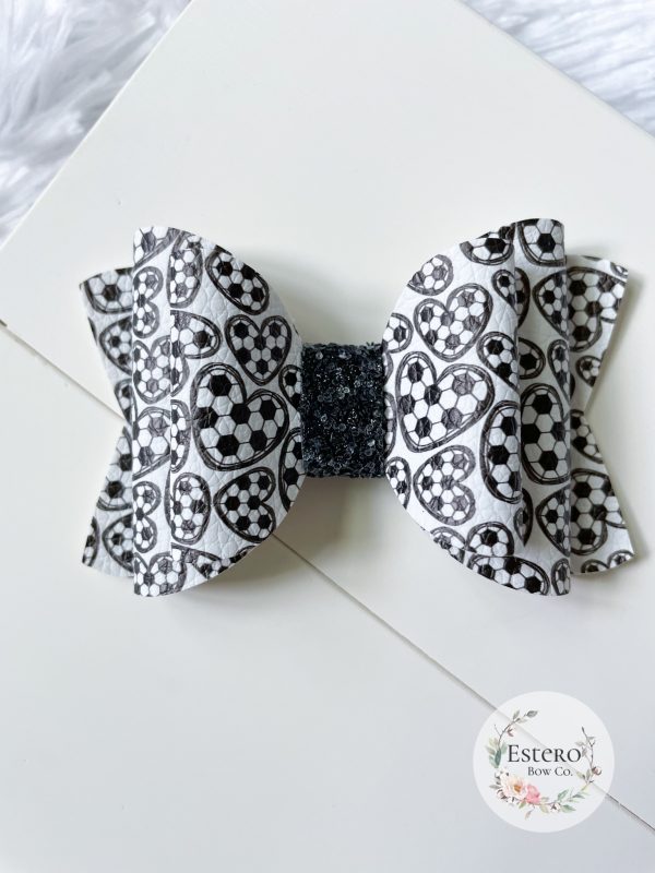 3.5” Soccer Hair Bow