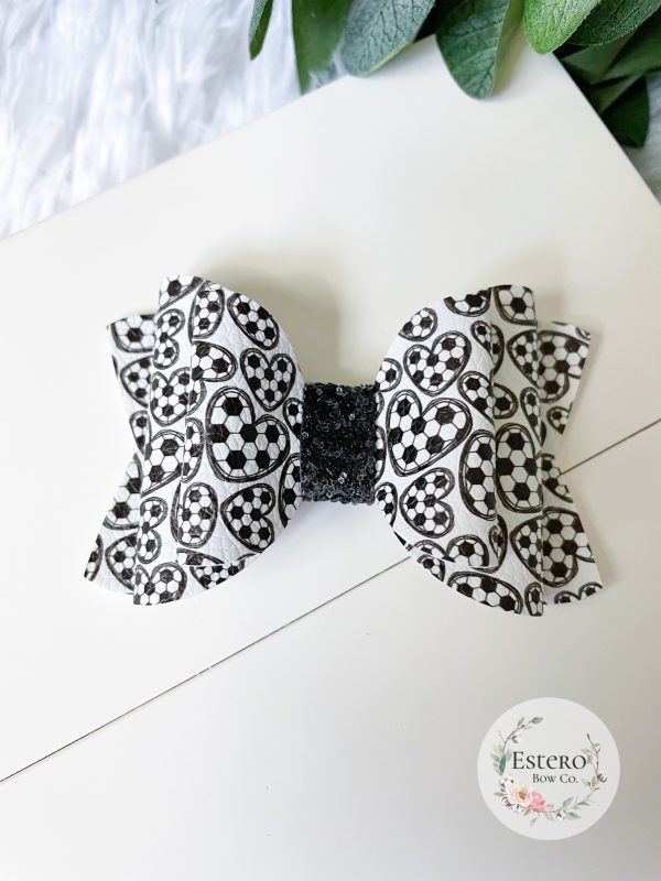 3.5” Soccer Hair Bow - Image 4