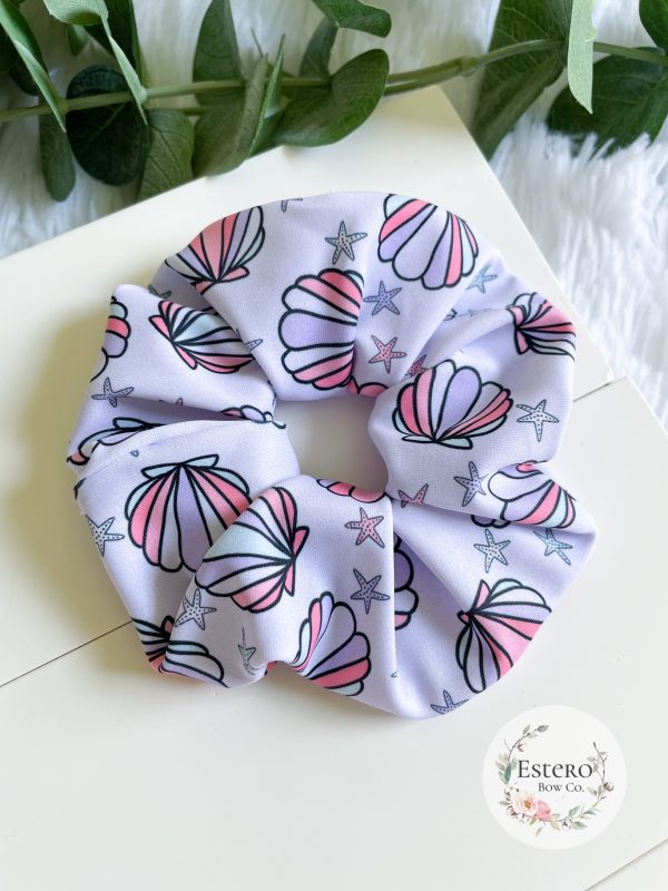 Purple Shells Kids Swim Scrunchie