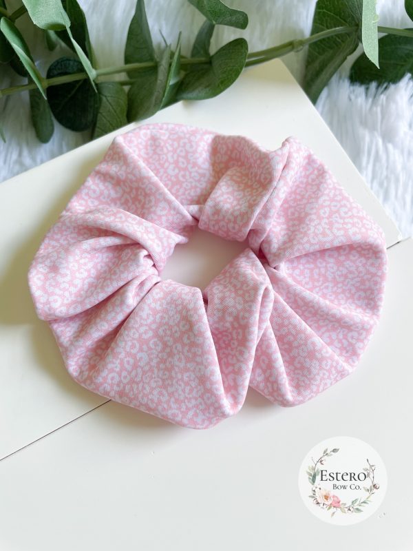 Neutral Leopard Print Kids Swim Scrunchie