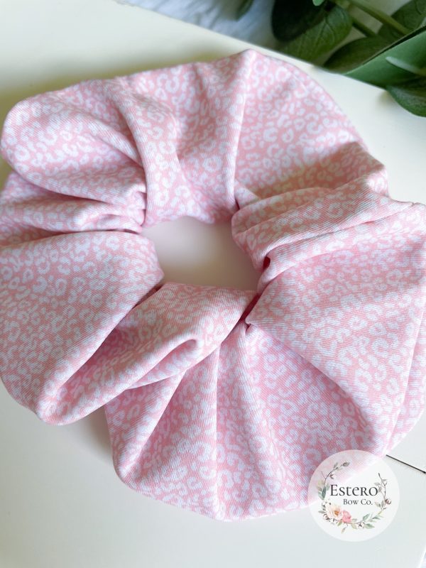 Neutral Leopard Print Kids Swim Scrunchie - Image 3