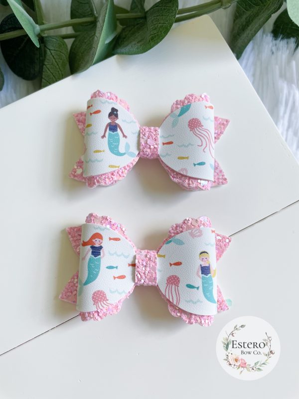 2.5" Mermaid Pigtail Bows