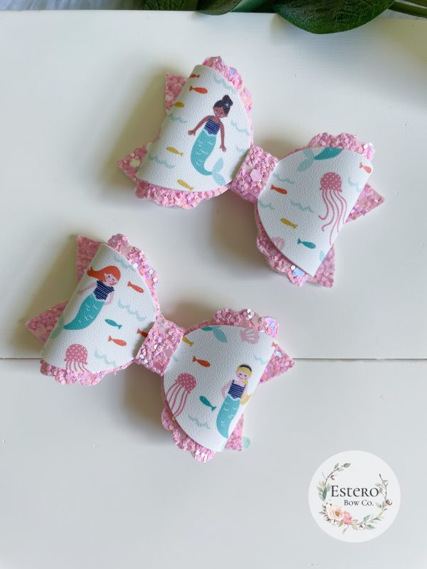 2.5" Mermaid Pigtail Bows - Image 3