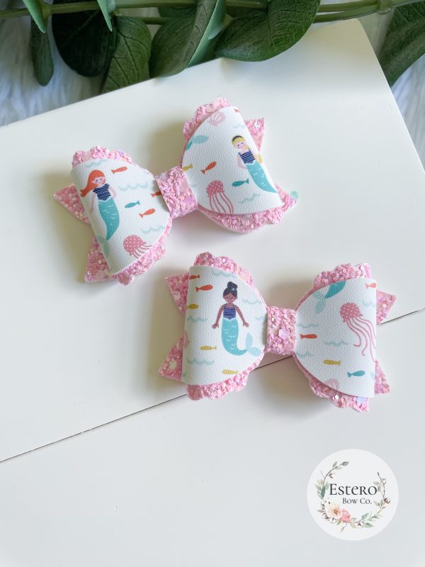 2.5" Mermaid Pigtail Bows - Image 2