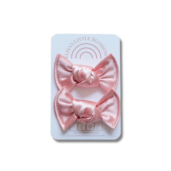 Knot Pigtail Set / Blush Satin