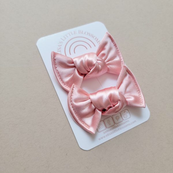 Knot Pigtail Set / Blush Satin - Image 2