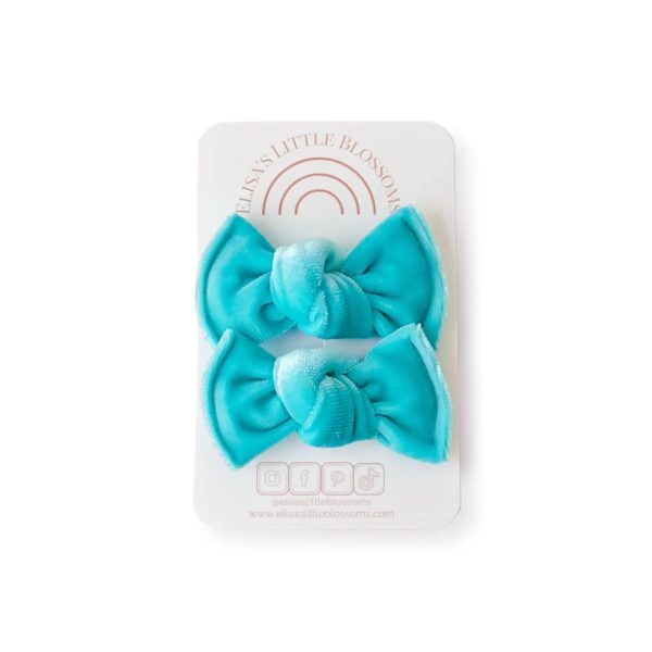 Knot Pigtail Set / Caribbean Blue Velvet