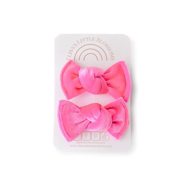 Knot Pigtail Set / Hot Pink Velvet