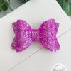 3.5” Magenta Glitter Hair Bow - Image 2