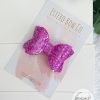 3.5” Magenta Glitter Hair Bow - Image 3