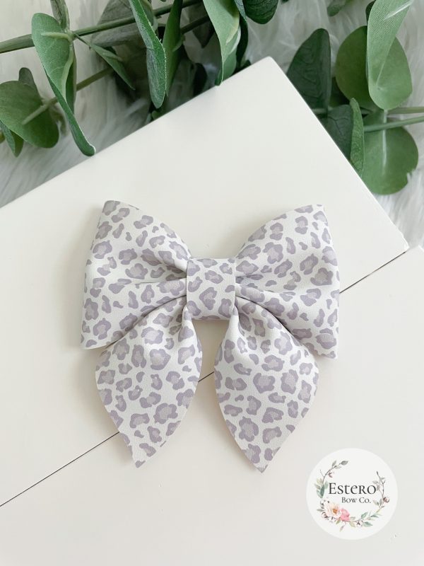 3.5” Neutral Leopard Sailor Bow