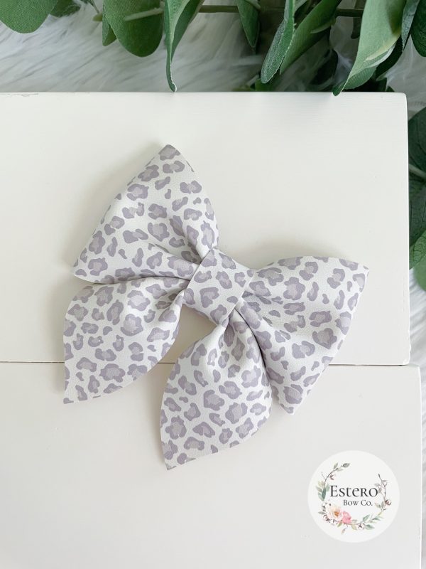 3.5” Neutral Leopard Sailor Bow - Image 2