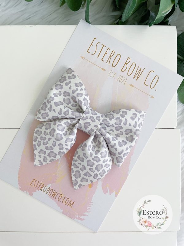 3.5” Neutral Leopard Sailor Bow - Image 3