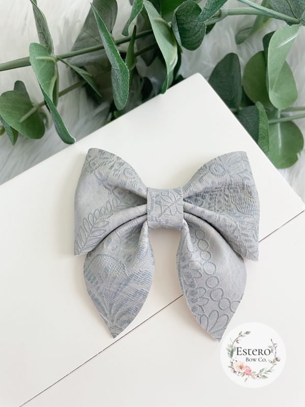 3.5” Embossed Grey Sailor Bow