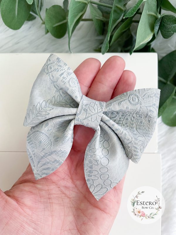 3.5” Embossed Grey Sailor Bow - Image 4