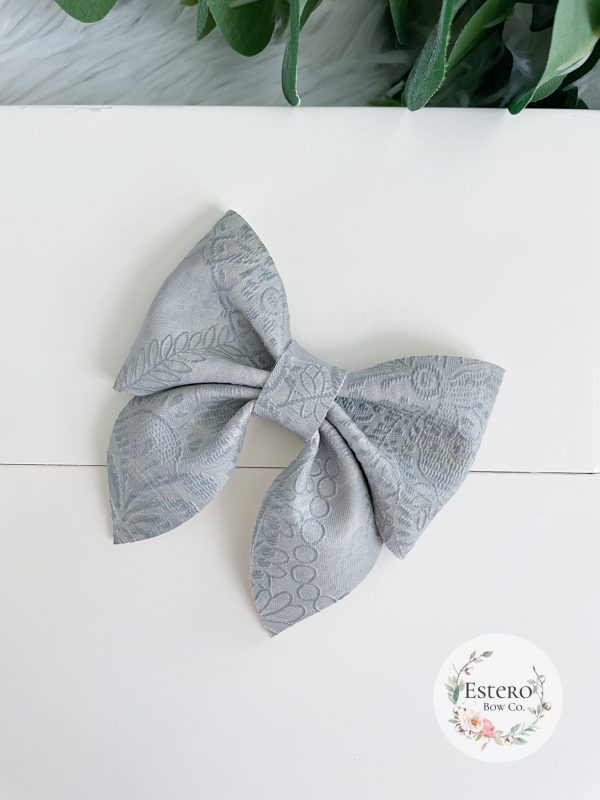 3.5” Embossed Grey Sailor Bow - Image 3
