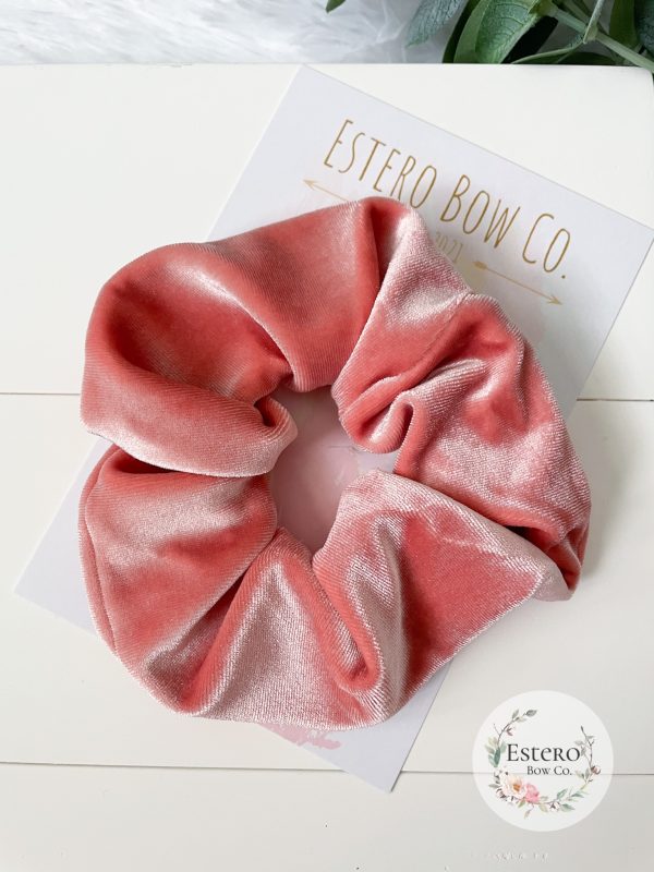 Dark Rose Velvet Adult Scrunchie - Image 2