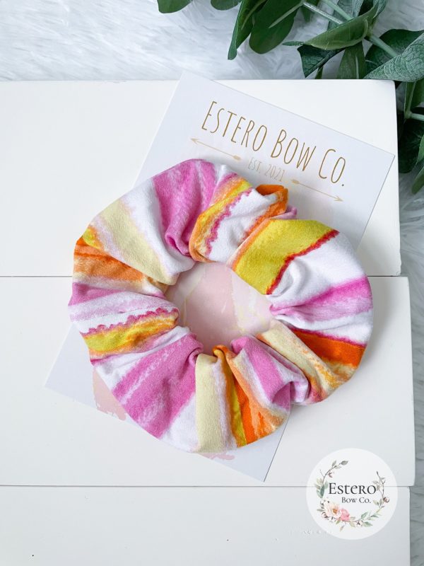 Watercolor Stripes Adult Scrunchie - Image 2
