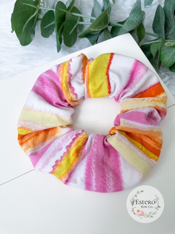 Watercolor Stripes Adult Scrunchie