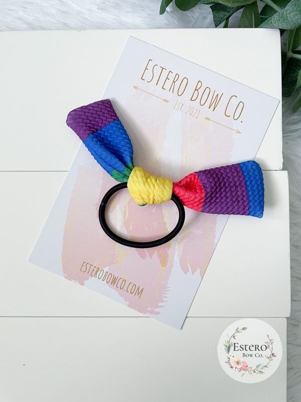 Rainbow Stripes Knotted Hair Tie
