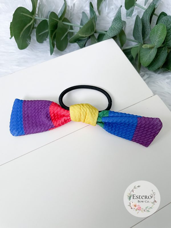 Rainbow Stripes Knotted Hair Tie - Image 2