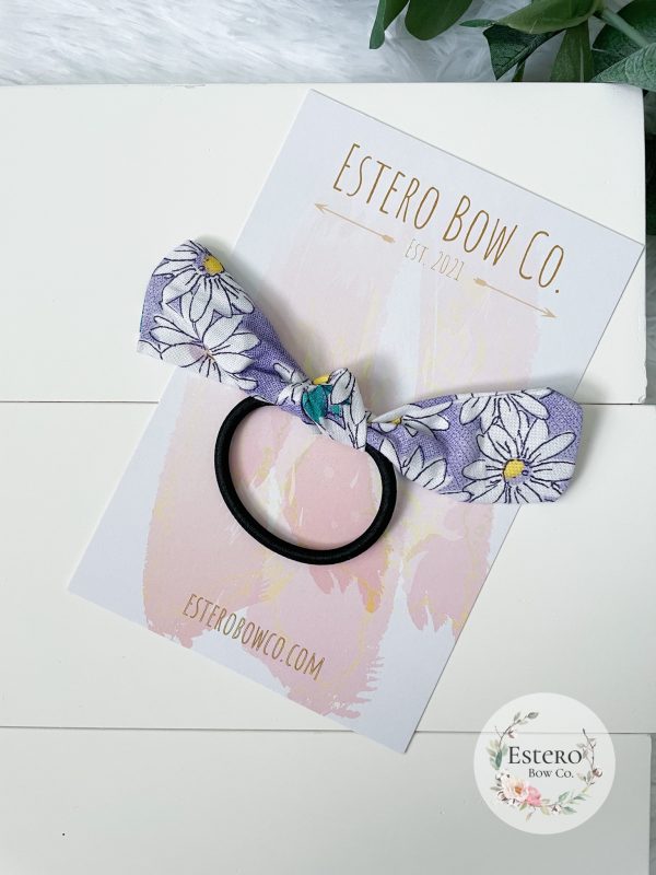 Purple Floral Knotted Hair Tie