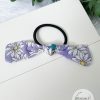 Purple Floral Knotted Hair Tie - Image 2