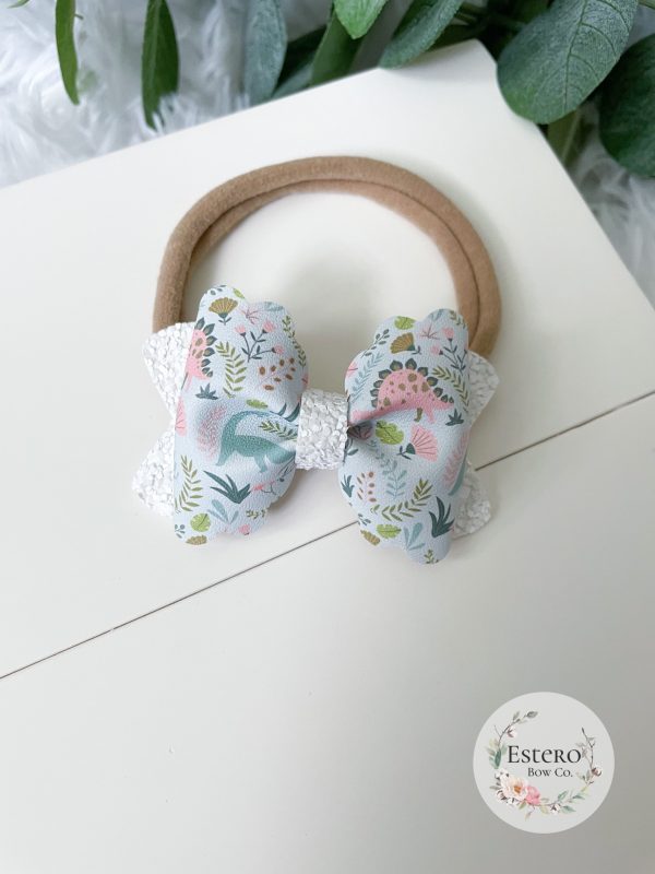 2.5” Dino Hair Bow - Image 3