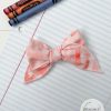 Peach Plaid Mini Fable Bow