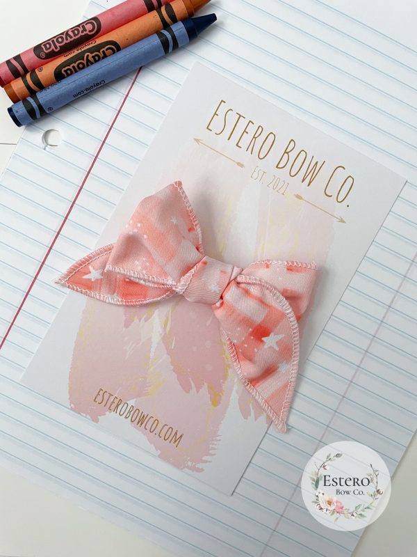 Peach Plaid Mini Fable Bow - Image 2