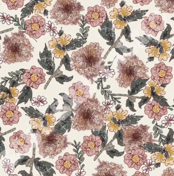 PREORDER Vintage Plum Floral Bullet Scrunchie