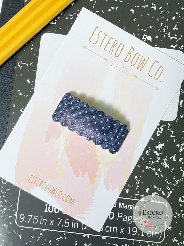 Denim Polka Dots Snap Clip