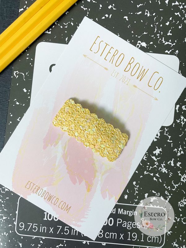 Yellow Glitter Snap Clip