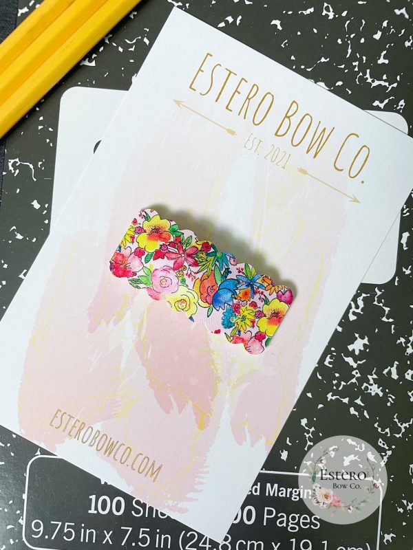 Neon Floral Snap Clip
