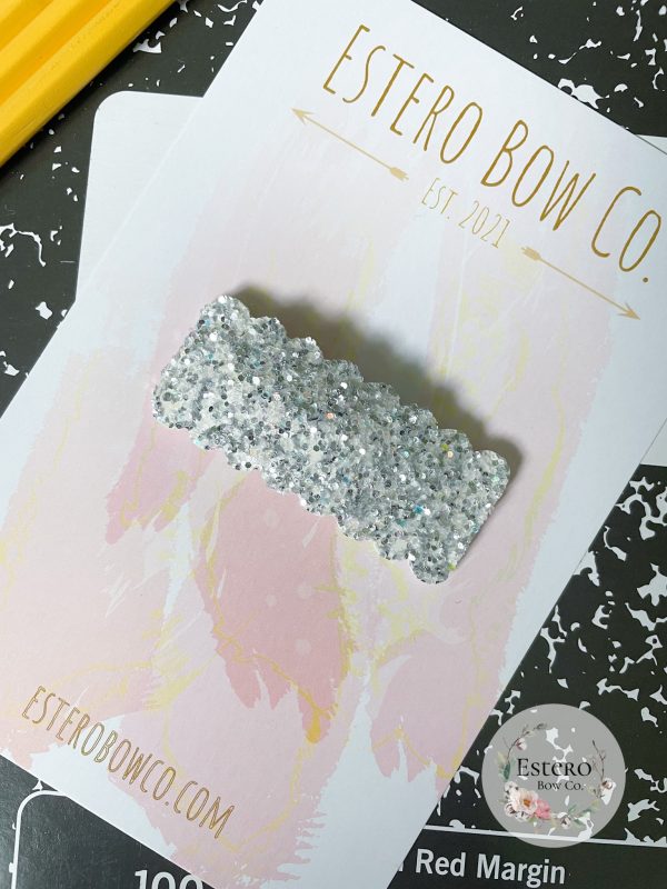 Silver Sparkle Snap Clip