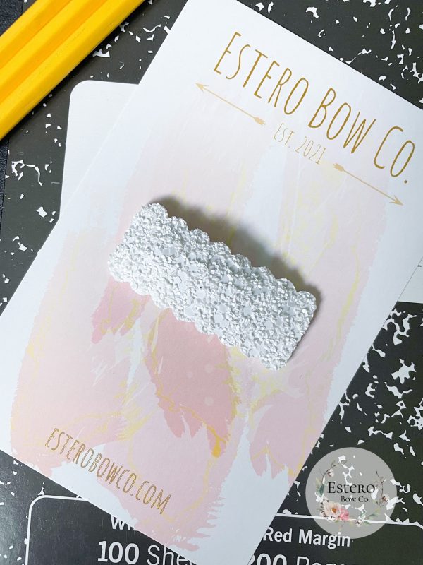 White Glitter Snap Clip