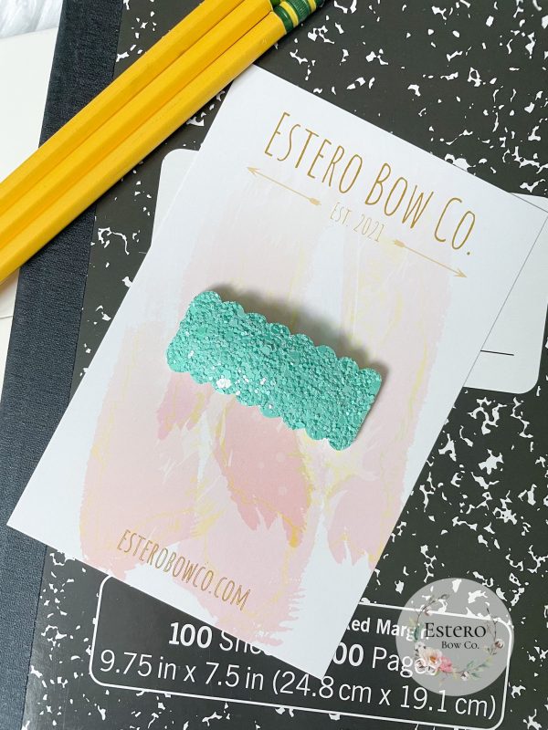 Aqua Glitter Snap Clip - Image 2