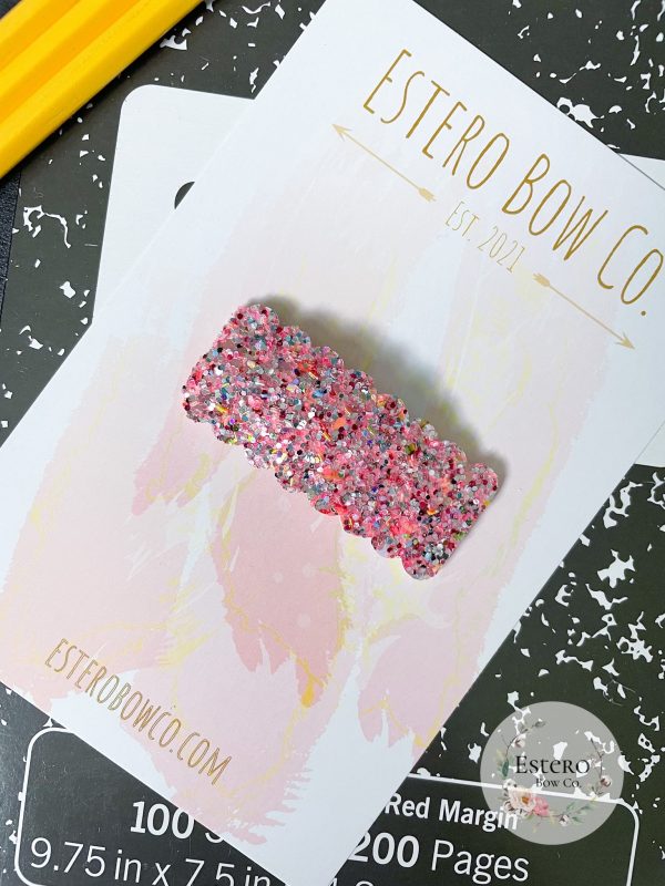 Party Pink Glitter Snap Clip