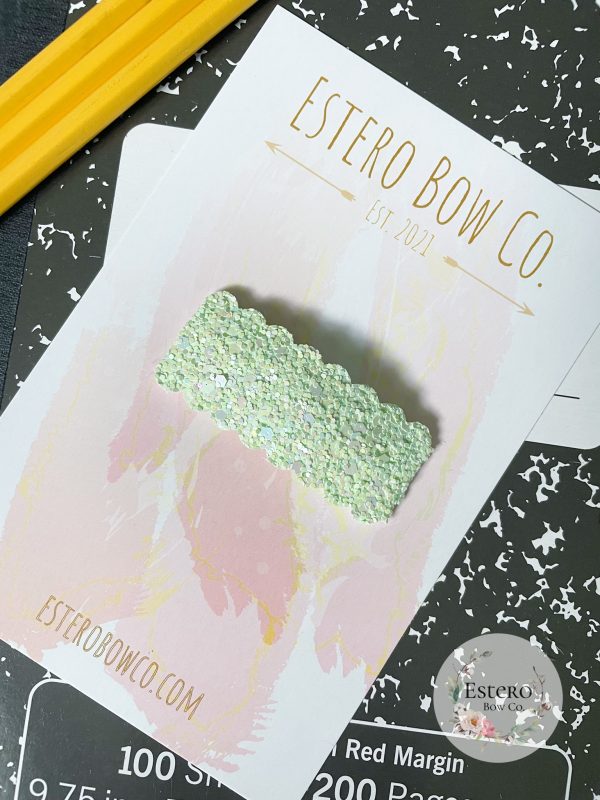 Green Glitter Snap Clip
