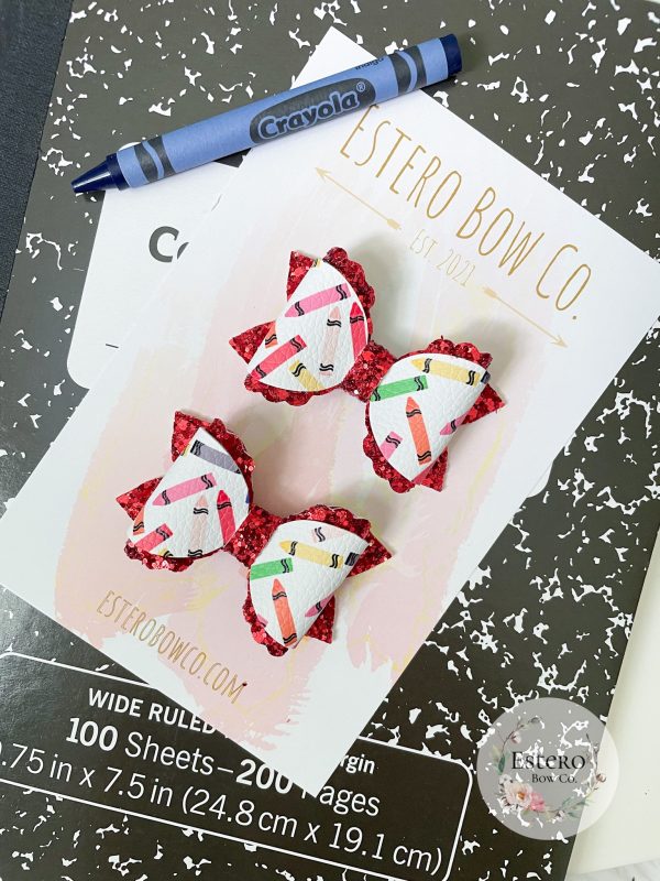 2.5" Crayon Pigtail Bows - Image 2
