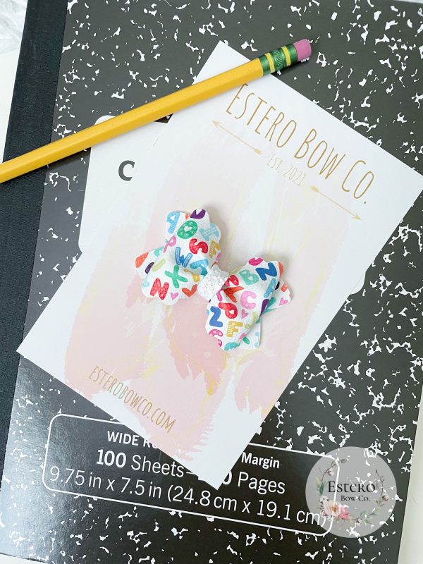 2.5” Alphabet Scalloped Pinch Bow - Image 2